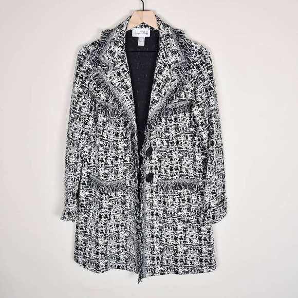 Joseph Ribkoff Jackets & Blazers - NWOT JOSEPH RIBKOFF Boucle Fringe Long Jacket